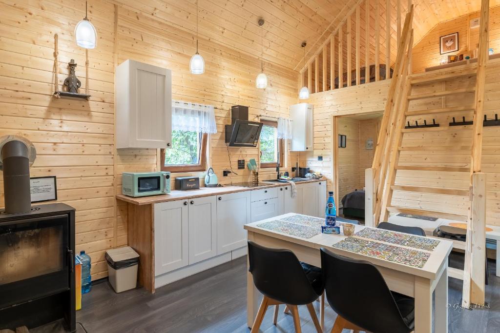 Kuchyň nebo kuchyňský kout v ubytování Domek Pan Modrzew - Slow - Hamaki - Chill - ogrodzony teren Pet Friendly