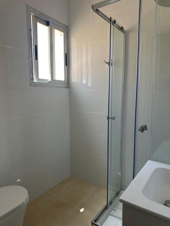 Koupelna v ubytování Hostal Arrate