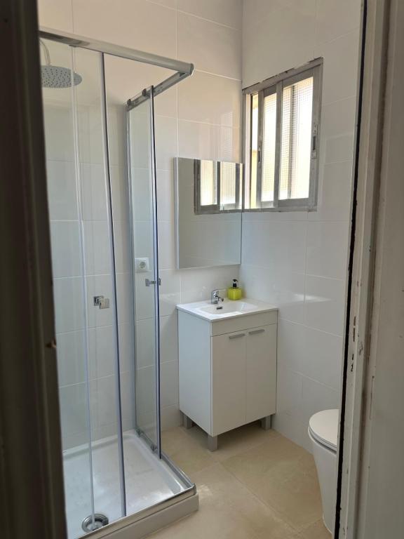 Koupelna v ubytování Hostal Arrate