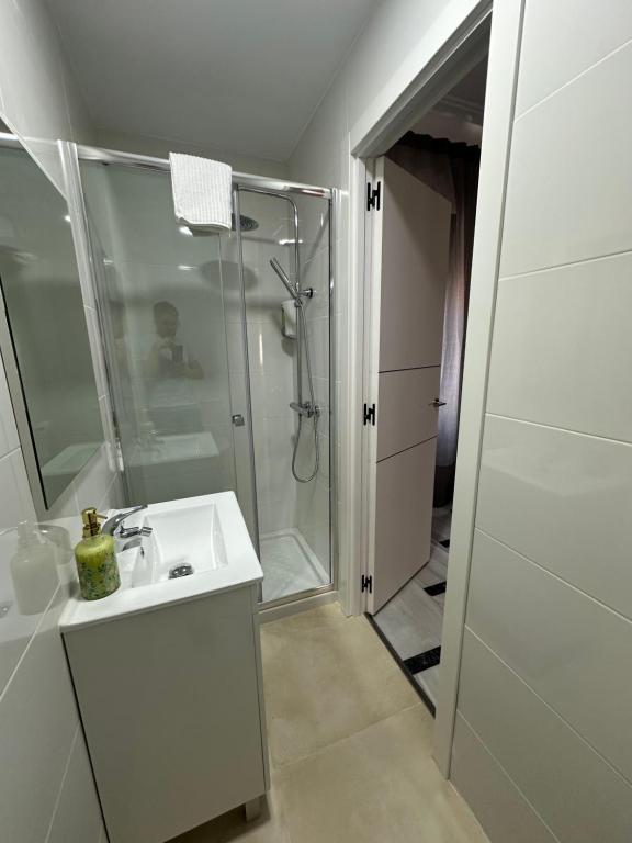 Koupelna v ubytování Hostal Arrate