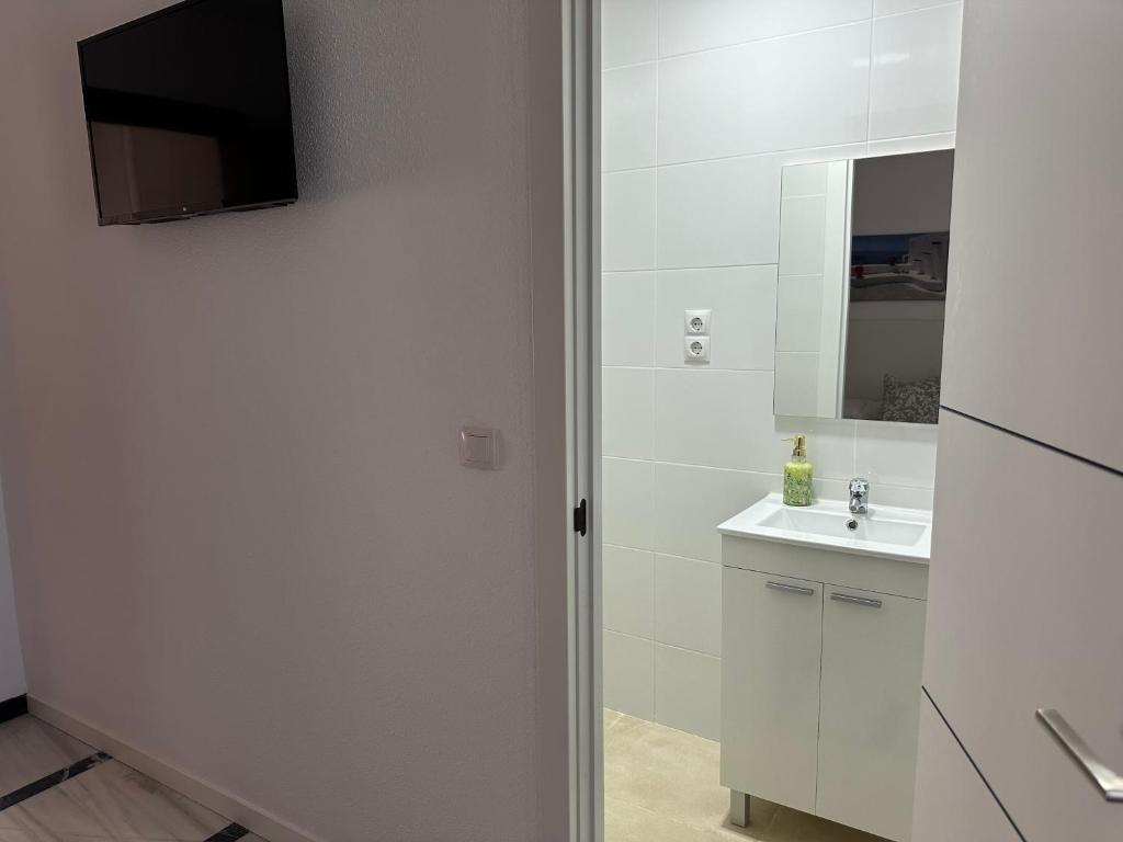 Koupelna v ubytování Hostal Arrate