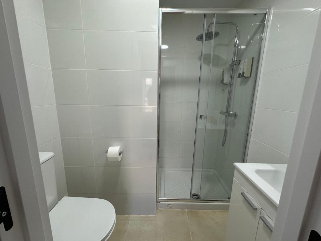 Koupelna v ubytování Hostal Arrate
