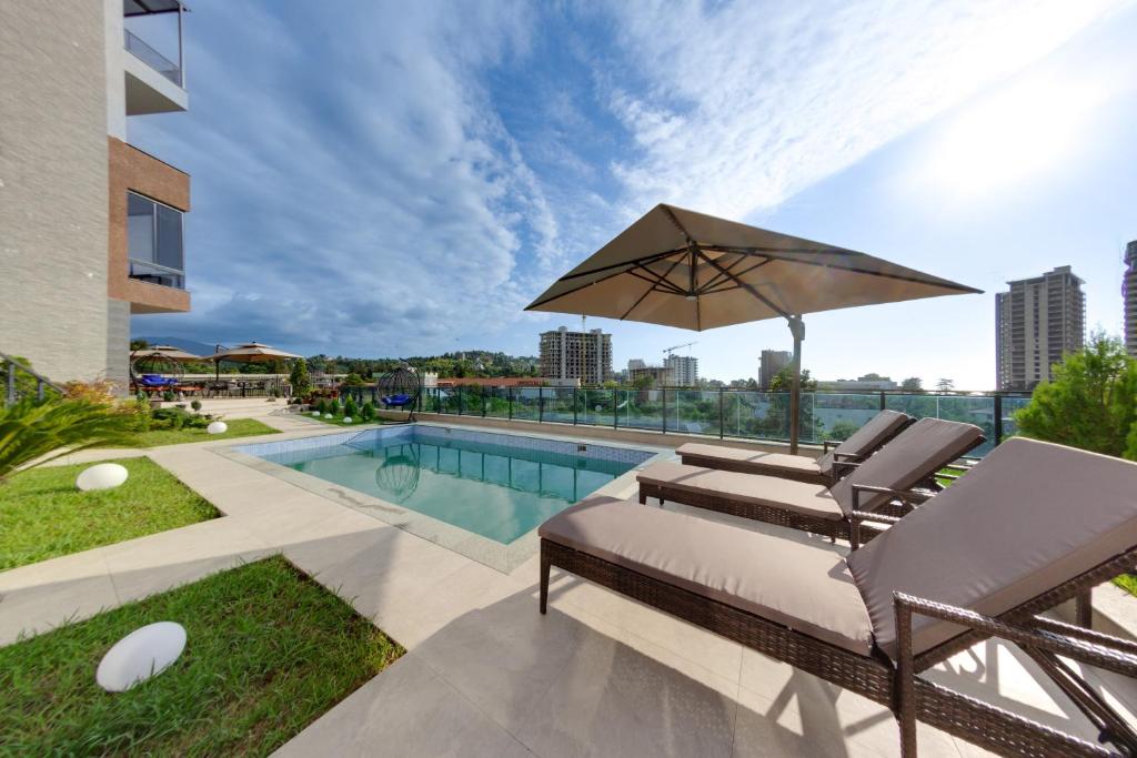 Bazén v ubytování Sun Wine Hotel nebo v jeho okolí