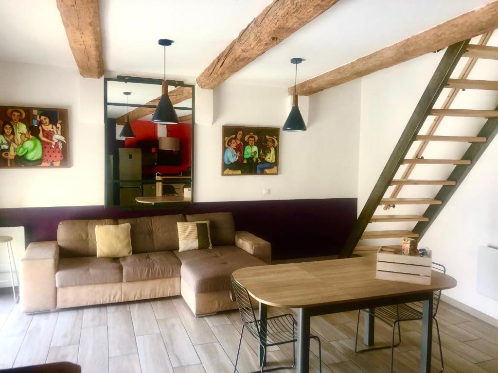 Posezení v ubytování L'atelier
