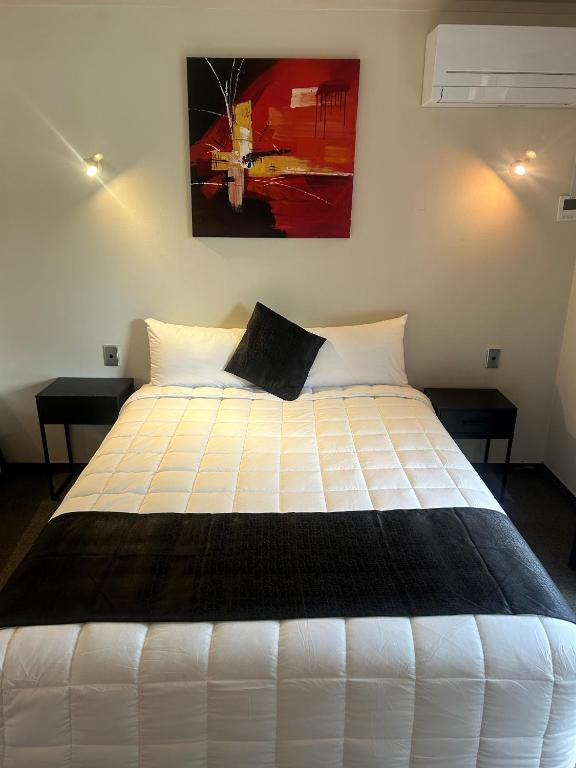 Postel nebo postele na pokoji v ubytování Aquarius Motor Inn