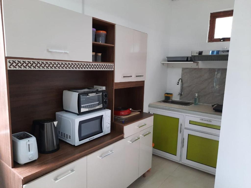 Kuchyň nebo kuchyňský kout v ubytování Citronella Villa Flic en Flac