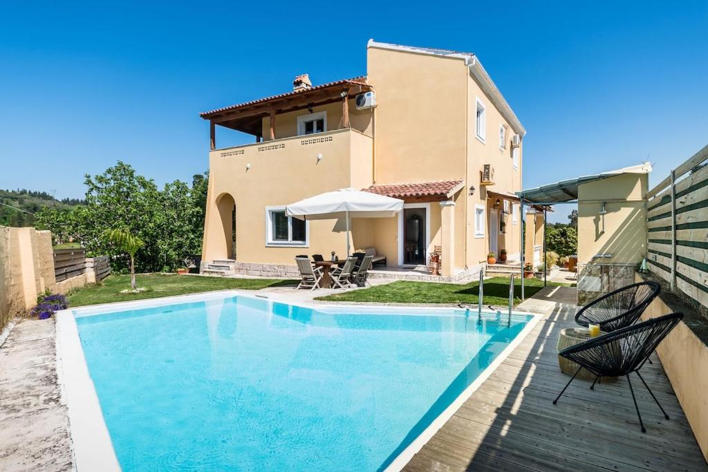 Photo inspiration: Villa Anastasia With Private Pool Outdoor Spa Tub Agios Ioannis Photo Inspiration