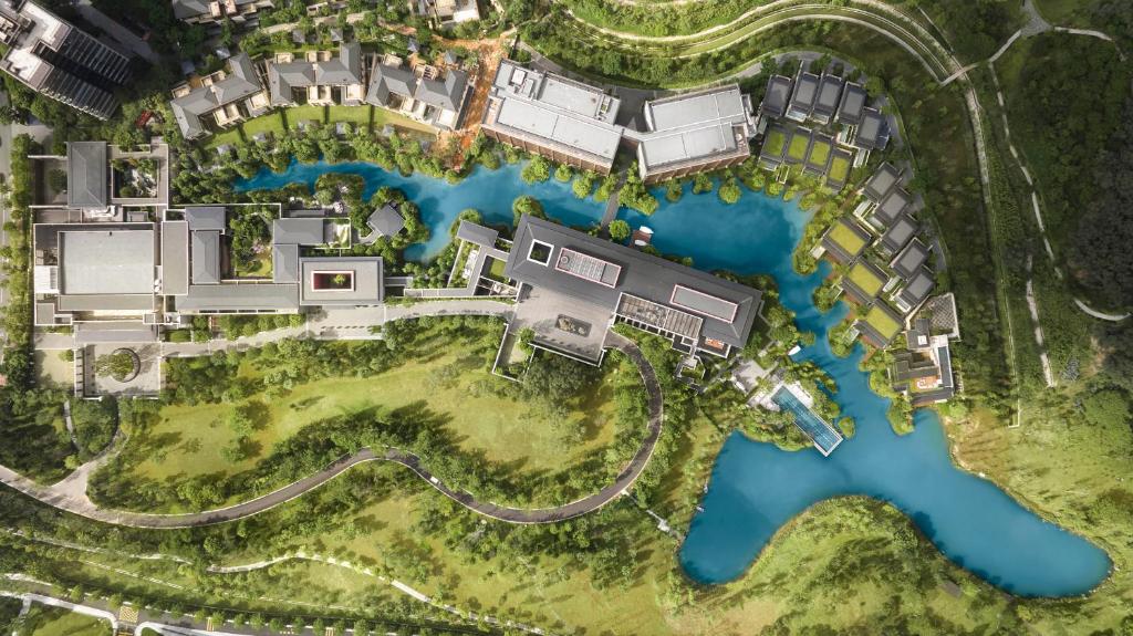 Letecký snímek ubytování Banyan Tree Dongguan Songshan Lake