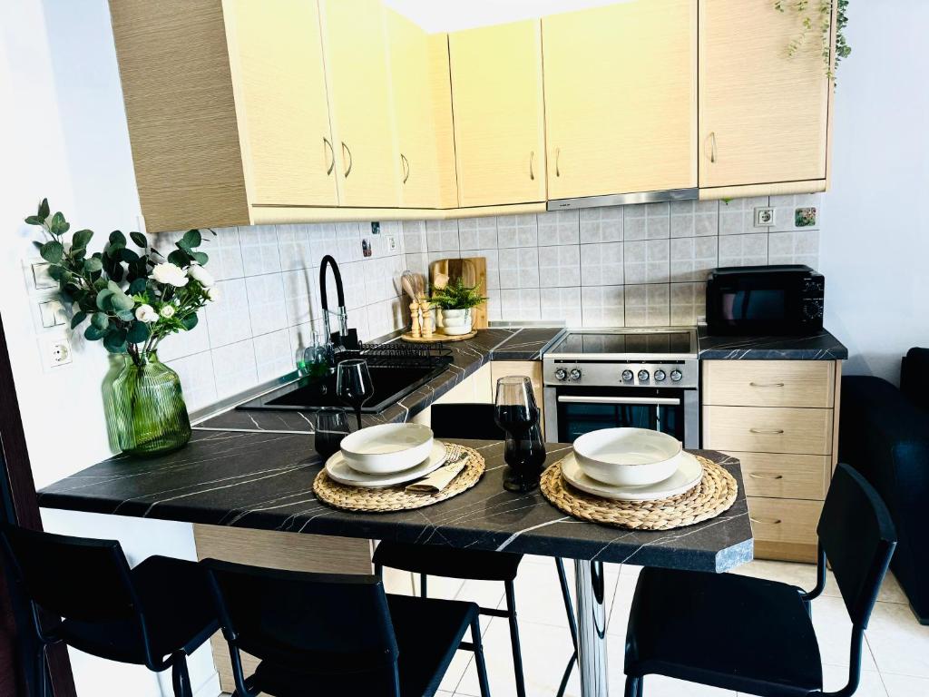 Kuchyň nebo kuchyňský kout v ubytování Gemütliche Wohnung mit Balkon