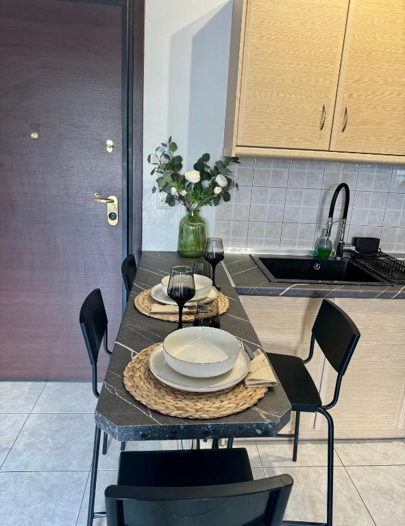 Kuchyň nebo kuchyňský kout v ubytování Gemütliche Wohnung mit Balkon