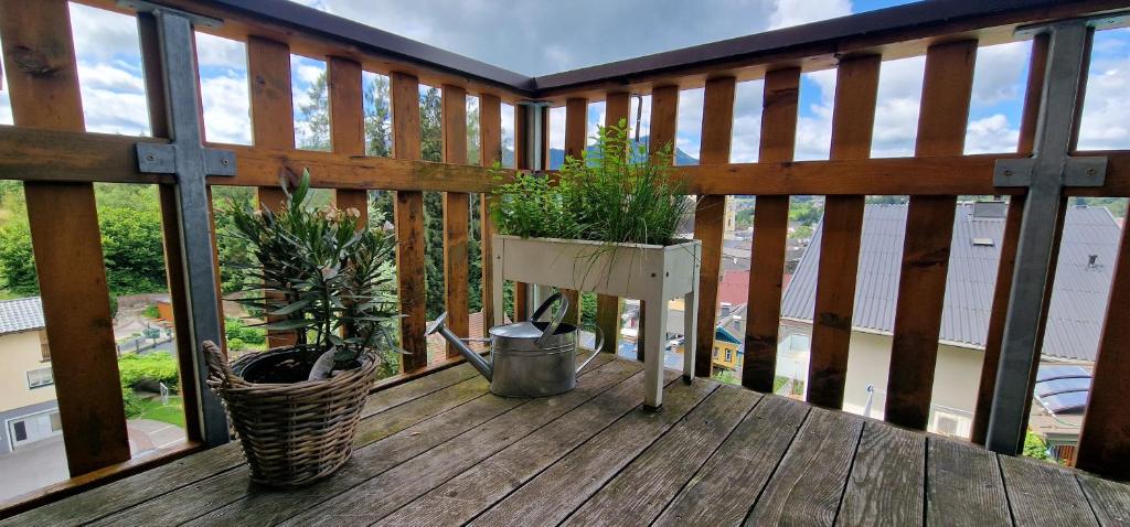 A balcony or terrace at Ferienwohnung am Mondsee
