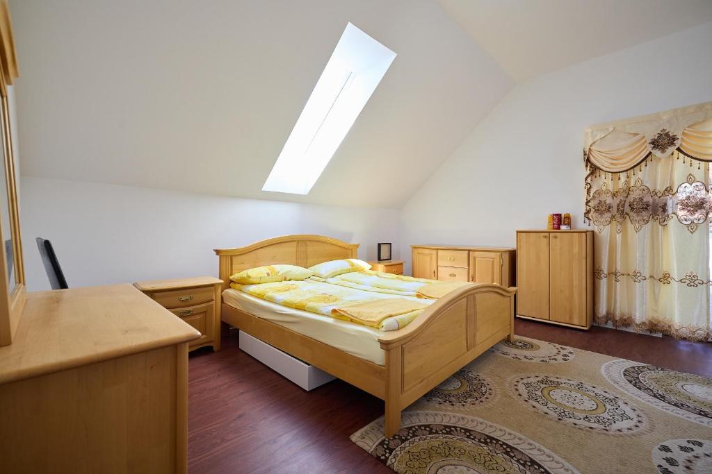 Postel nebo postele na pokoji v ubytování Ferienhaus SWD
