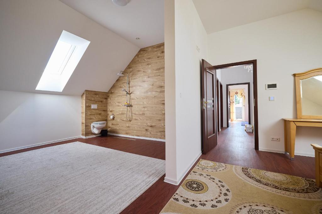 Postel nebo postele na pokoji v ubytování Ferienhaus SWD