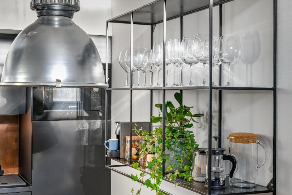 Kuchyň nebo kuchyňský kout v ubytování Art Apartmens Kyjov