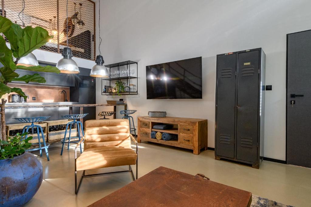 TV a/nebo společenská místnost v ubytování Art Apartmens Kyjov