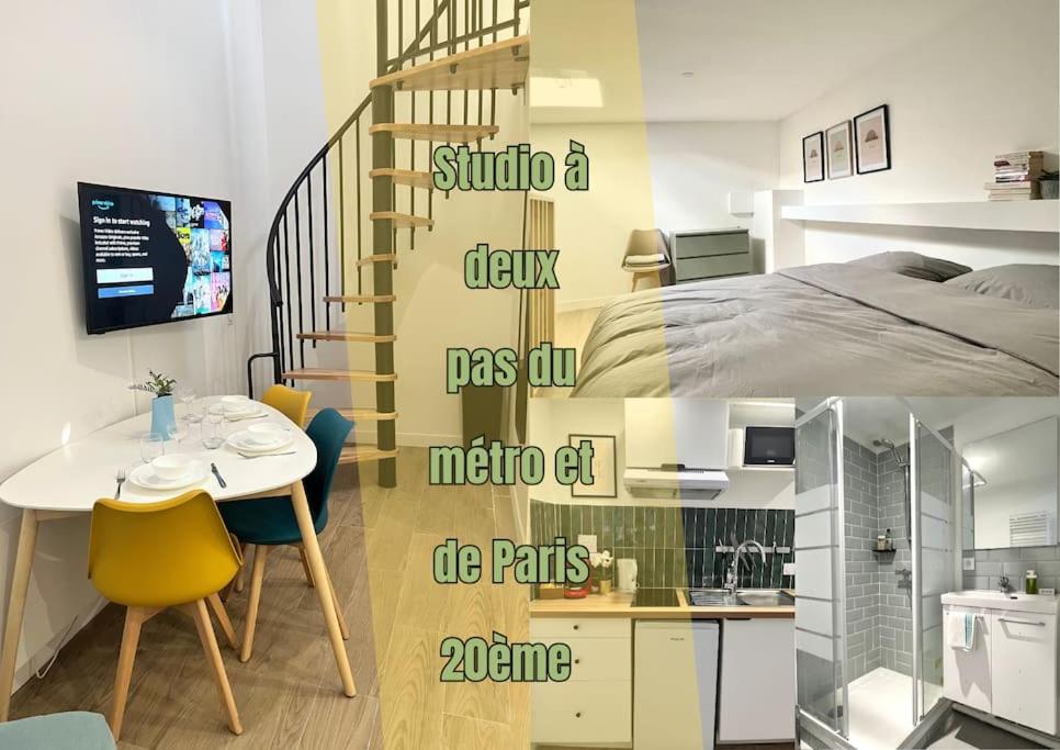 Η κουζίνα ή μικρή κουζίνα στο 732 Charmant studio en mezzanine proche du métro 9