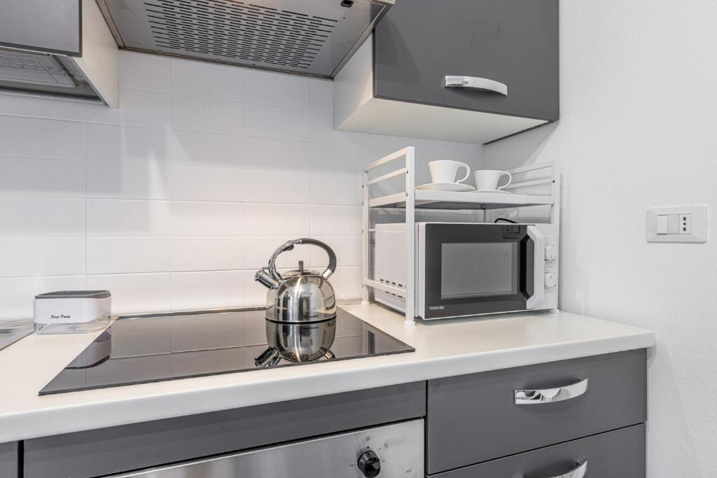 Kuchyň nebo kuchyňský kout v ubytování Gallarate Central Suite