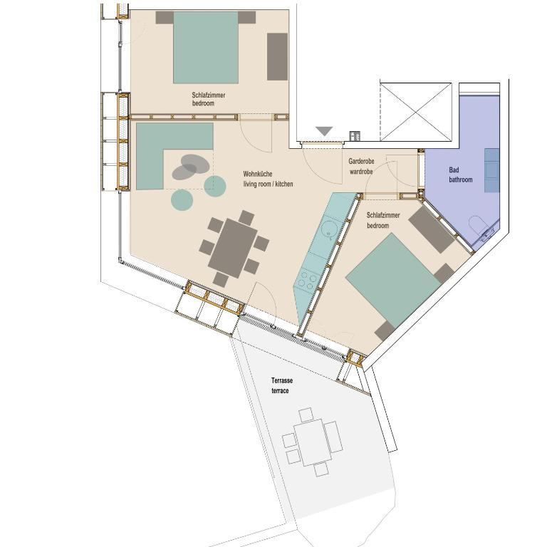 Půdorys ubytování Walsergrat Appartements