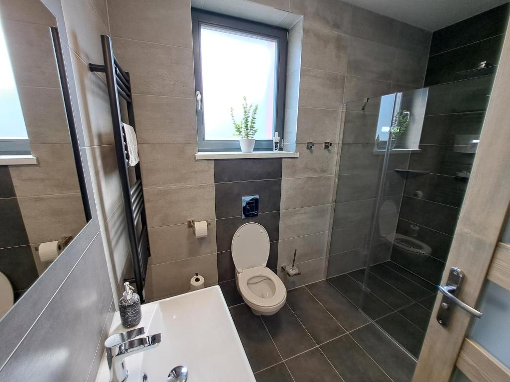 Koupelna v ubytování Apartmány Lucie