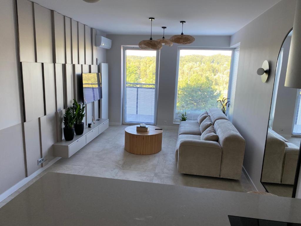 Χώρος καθιστικού στο DeLuxe Apartments Piłsudskiego