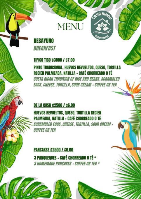 Certifikát, hodnocení, plakát nebo jiný dokument vystavený v ubytování Casa Nimbu Rainforest