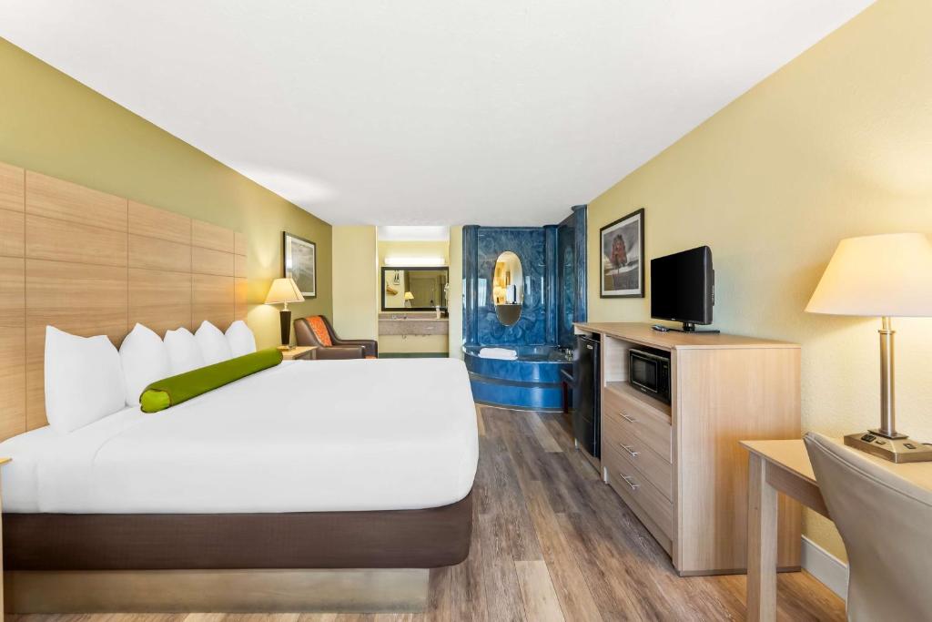 a hotel room with a large bed and a tv at Best Western Dayton in Dayton