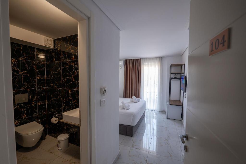 Koupelna v ubytování Hotel Elite Sarande