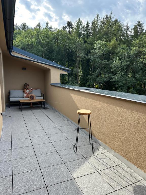 Balkón nebo terasa v ubytování Angel Wings Mountain Apartment Černý Důl