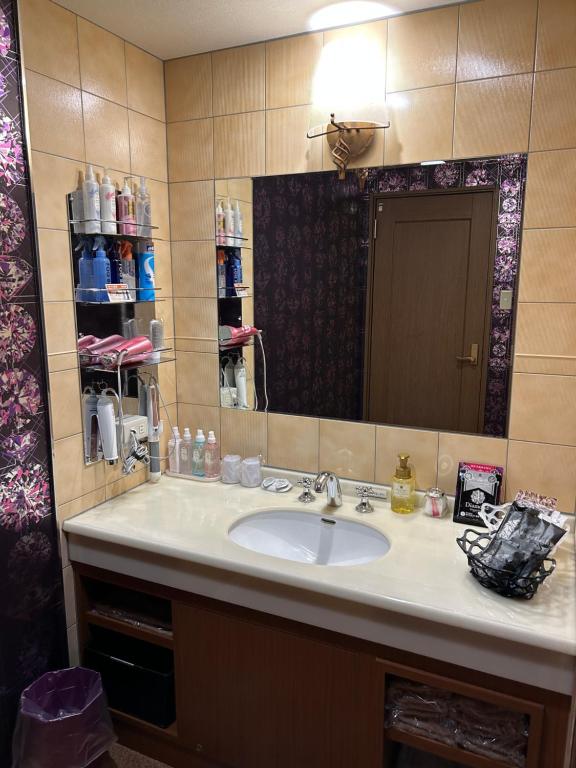 Koupelna v ubytování Hotel S