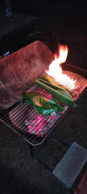 Gril dostupný pro hosty v penzionu