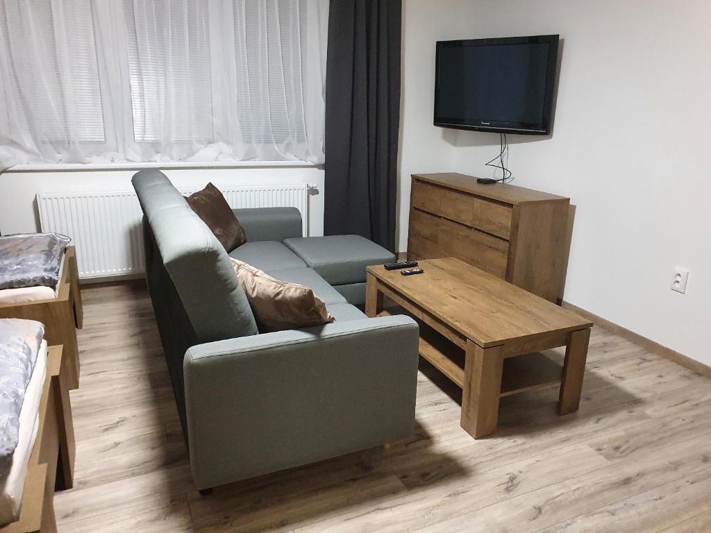 TV a/nebo společenská místnost v ubytování Ubytovanie HK