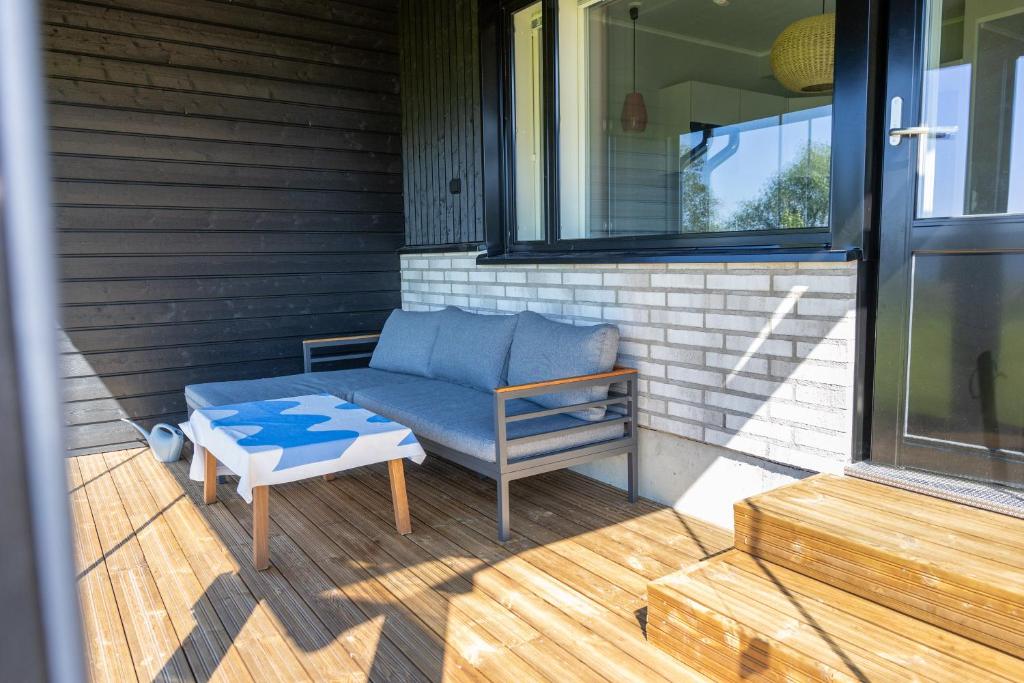 Балкон или терраса в Lake view Vuokatti Apartment