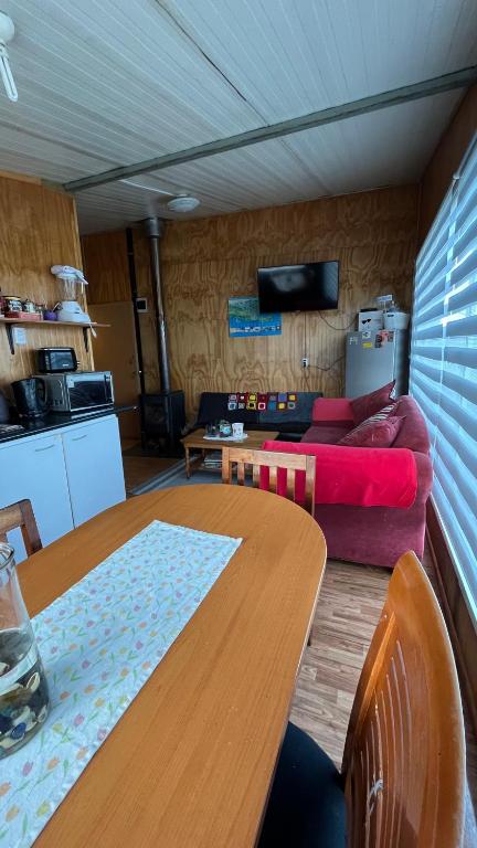 Kuchyň nebo kuchyňský kout v ubytování Cabaña con estacionamiento privado