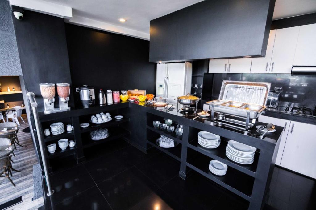 Kuchyň nebo kuchyňský kout v ubytování Hotel Z3 Pereira