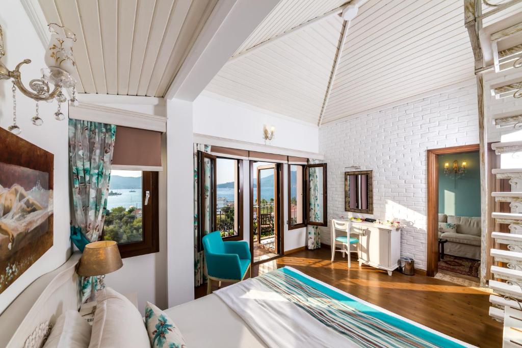 Postelja oz. postelje v sobi nastanitve Badem Tatil Evi