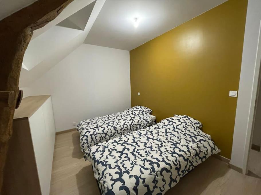 a bedroom with two beds in a room at Maison indépendante avec jardin in Orvault