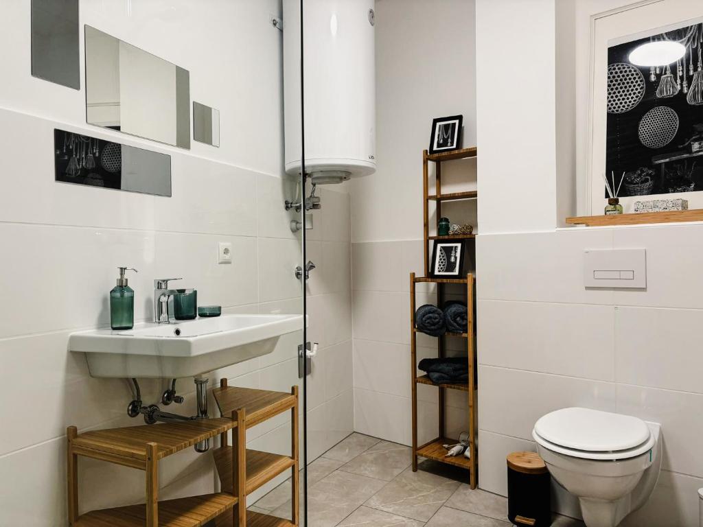 Koupelna v ubytování Apartments nahe der Südsteirischen Weinstraße