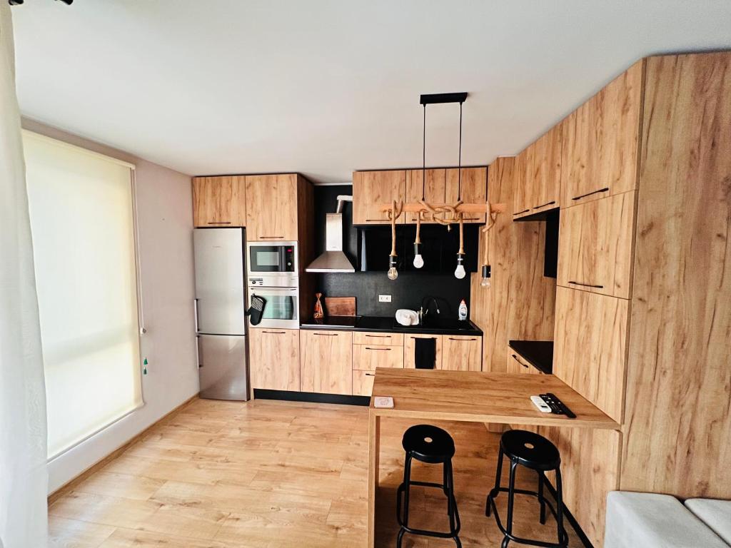 Kuchyň nebo kuchyňský kout v ubytování Raya apartment