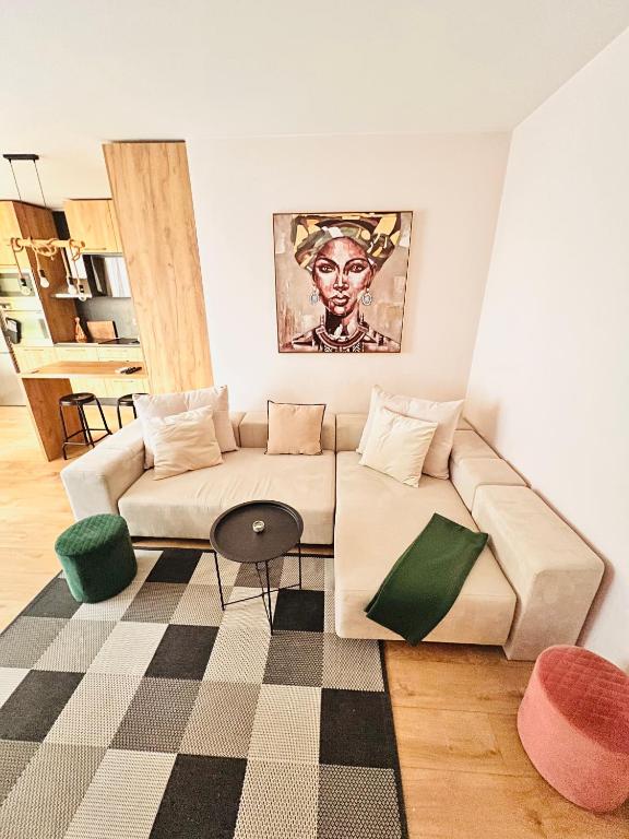 Posezení v ubytování Raya apartment