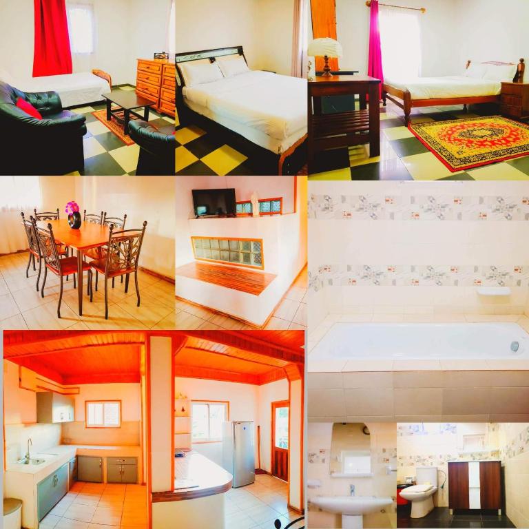Ένα ή περισσότερα κρεβάτια σε δωμάτιο στο Guest House Chez Olga