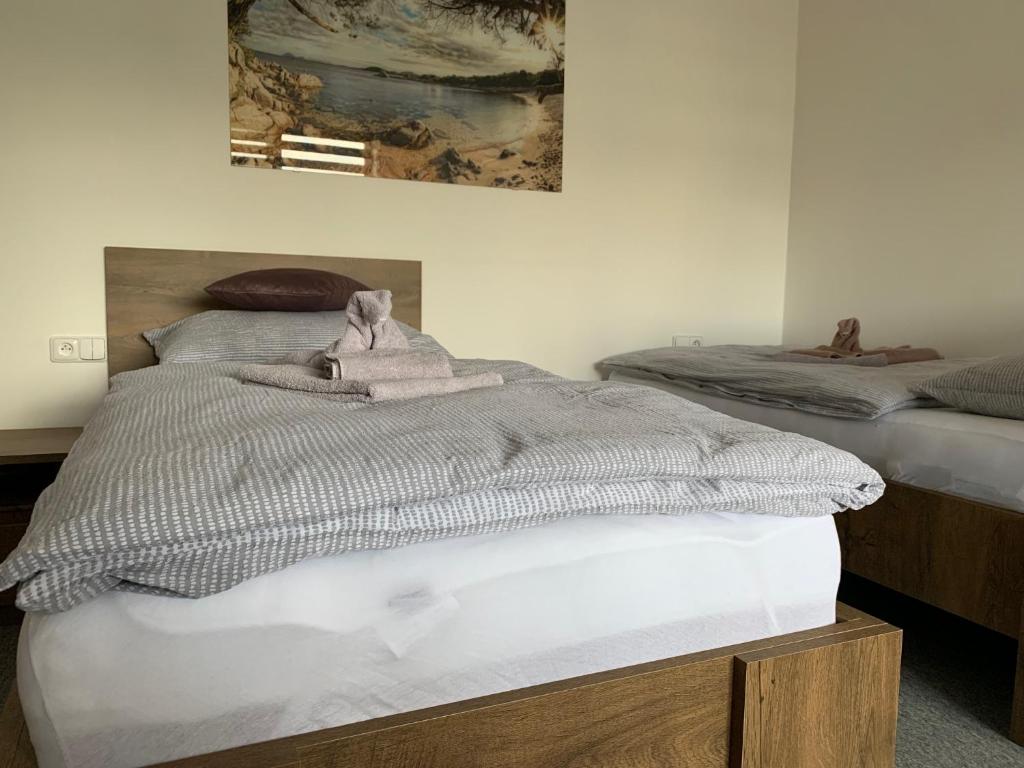 Postel nebo postele na pokoji v ubytování Kamrovec