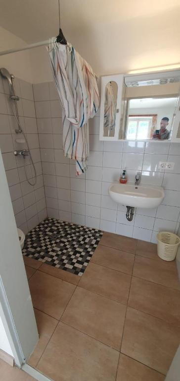 Koupelna v ubytování Amtmannhaus Ferienunterkunft