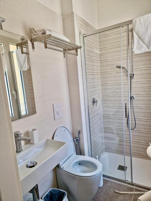 Koupelna v ubytování Hotel Augusta