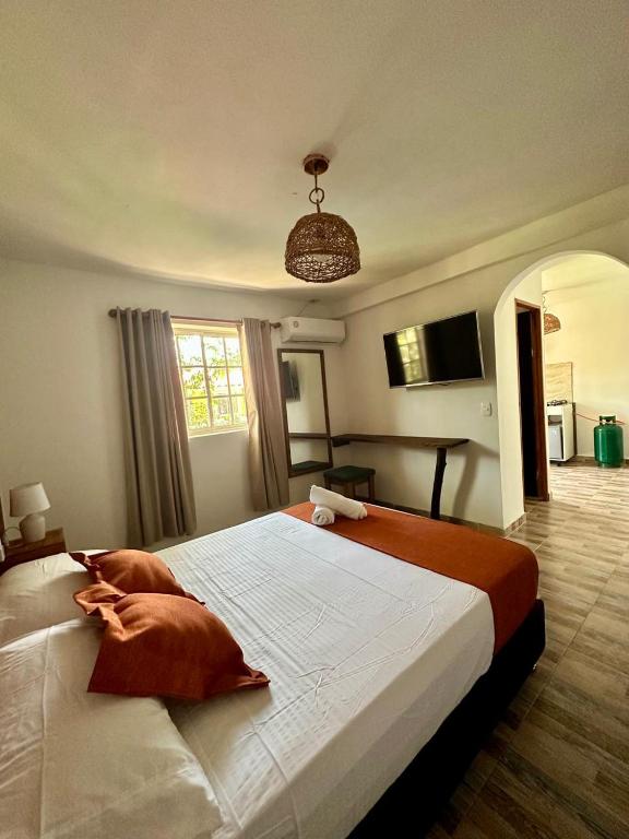 Cama ou camas em um quarto em Eco-Hotel Palma É Coco