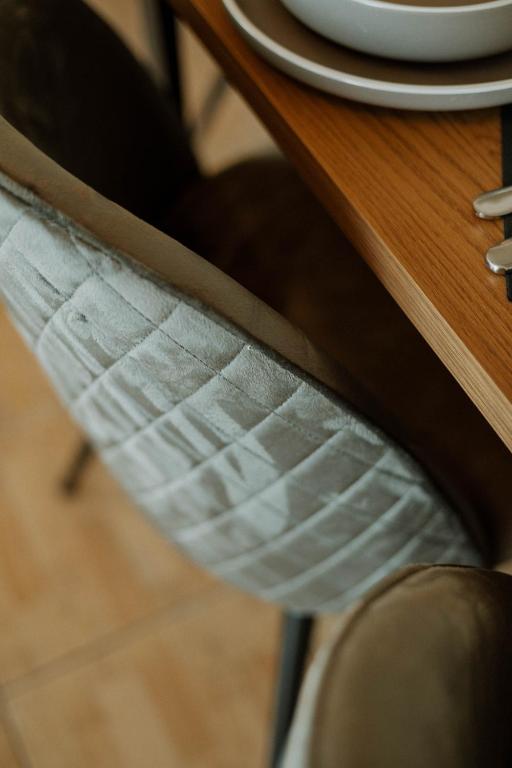 a close up of a chair at a table at Elia House Nafplio in Nafplio
