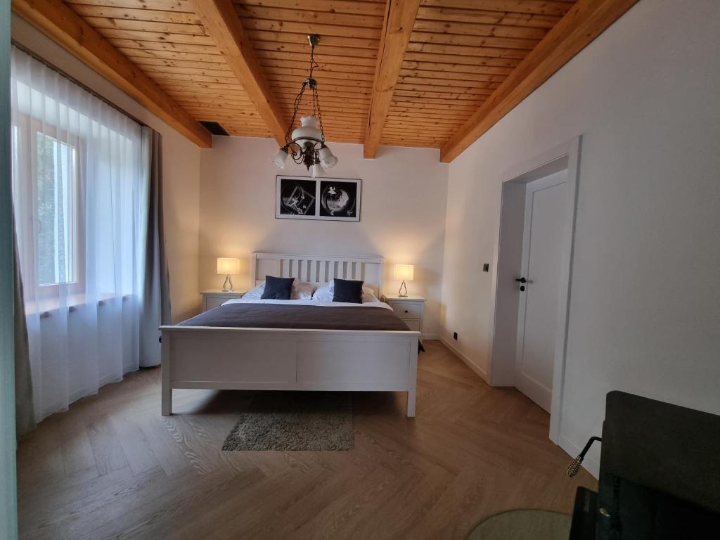 Postel nebo postele na pokoji v ubytování Penzion Osika