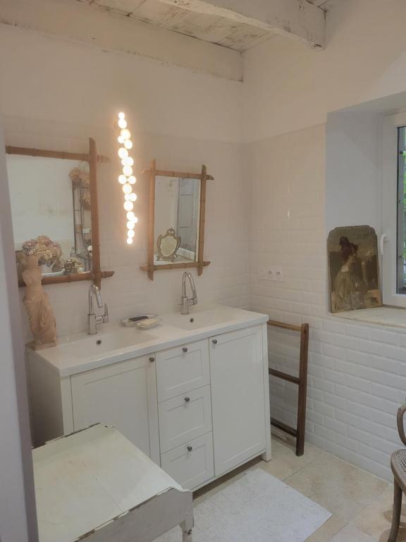 Koupelna v ubytování Chambre de charme