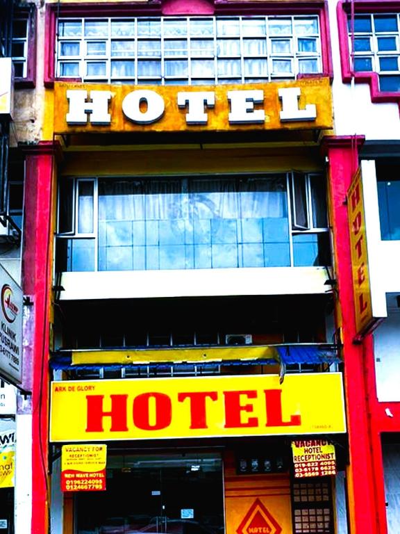 a hotel sign on the side of a building at ARK Hotel Taman Samudra in Kuala Lumpur