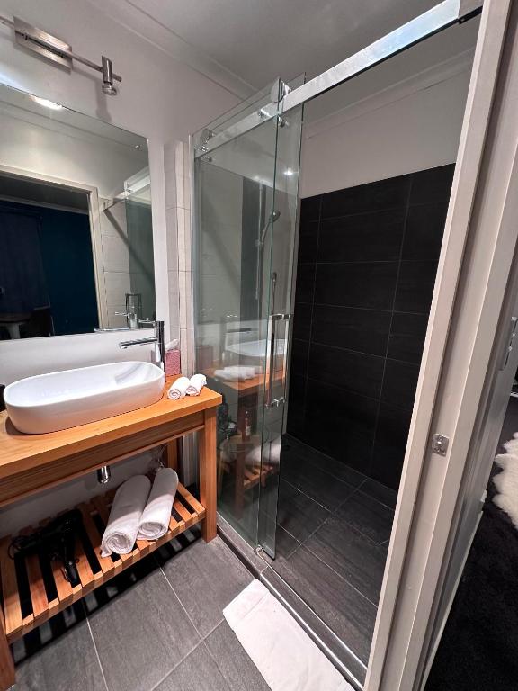 A bathroom at Tongariro Suites