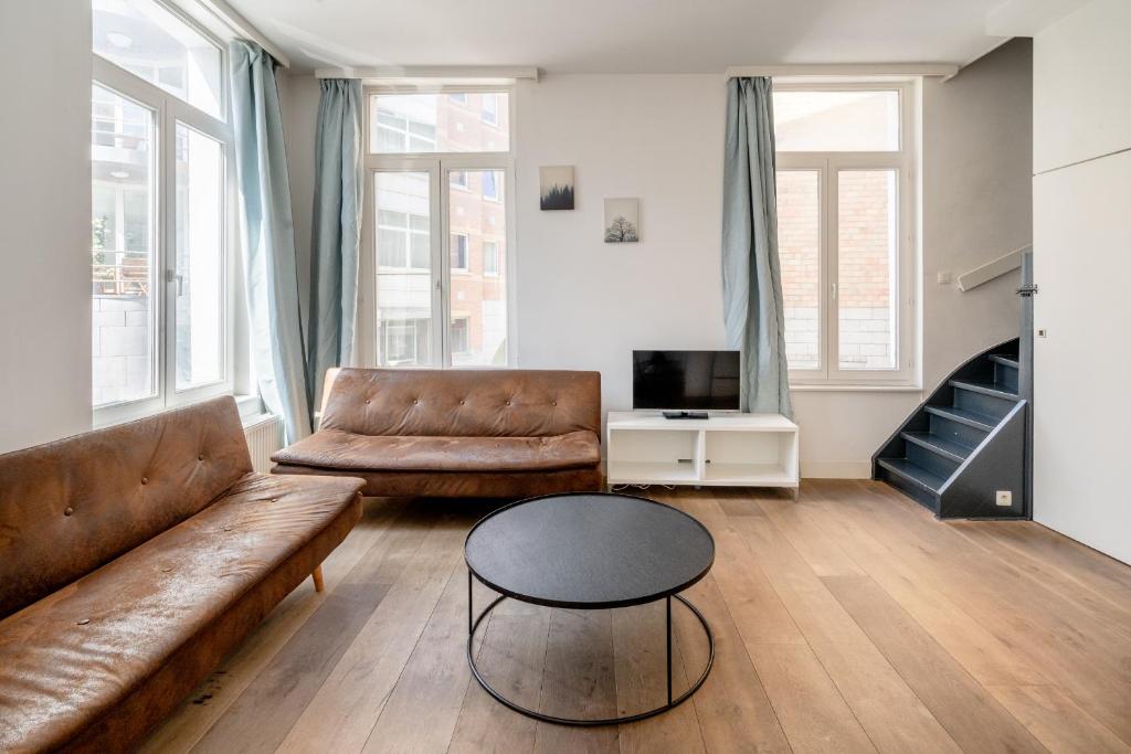 Χώρος καθιστικού στο Beautiful Modern Apartment in the Heart of Antwerp